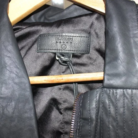 BlankNYC Onyx Vegan Leather Moto Jacket Black Zippered Pockets & Sleeves Multi - Picture 6 of 16